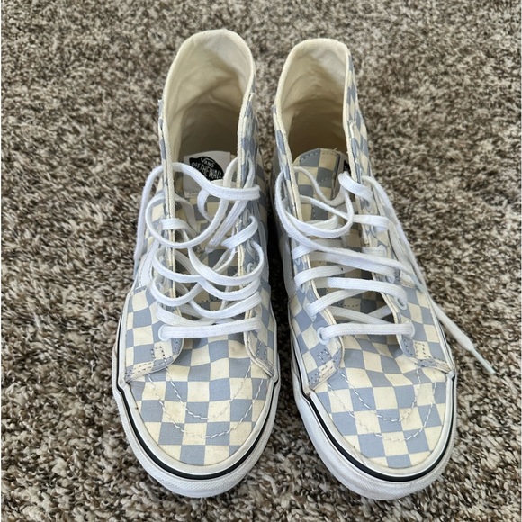 Blue and white checkered vans women size 7 1/2 - Picture 2 of 6